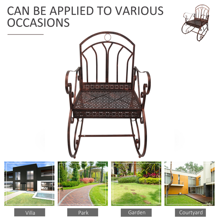 Metal Garden Outdoor Rocking Chair - Vintage Style Bronze - Premium  from Home Treasures - Just £86.99! Shop now at Home Treasures