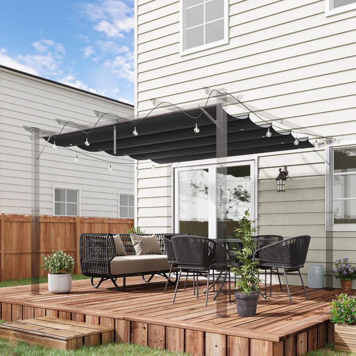 Retractable Pergola Shade Cover, Replacement Canopy Fabric - Dark Grey - Premium  from Home Treasures - Just £45.99! Shop now at Home Treasures