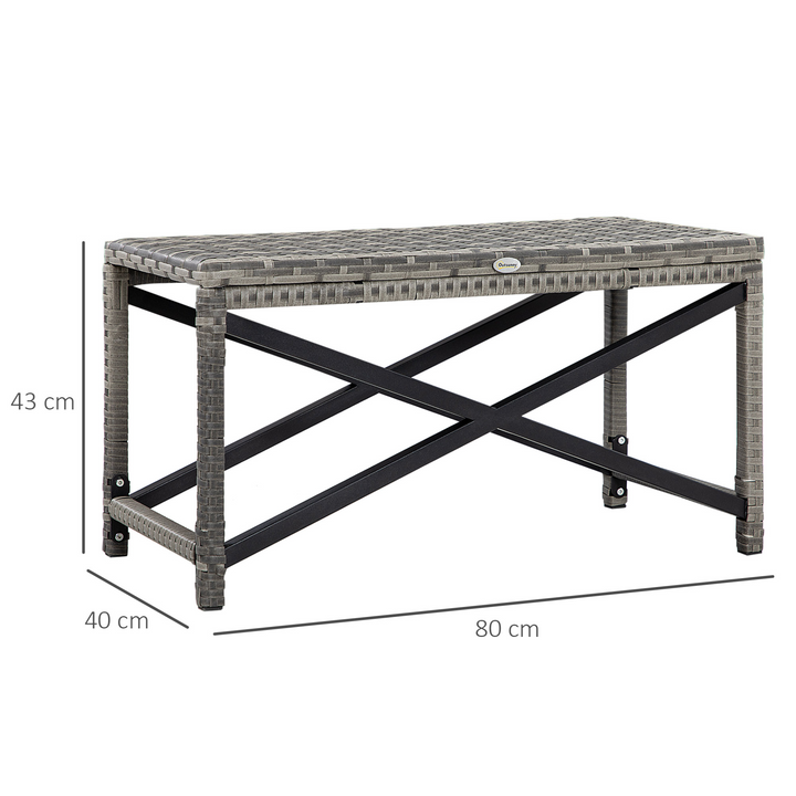 Mixed Grey PE Wicker Outdoor Coffee Table with Durable Plastic Board Under Woven Top - Premium  from Home Treasures - Just £51.99! Shop now at Home Treasures