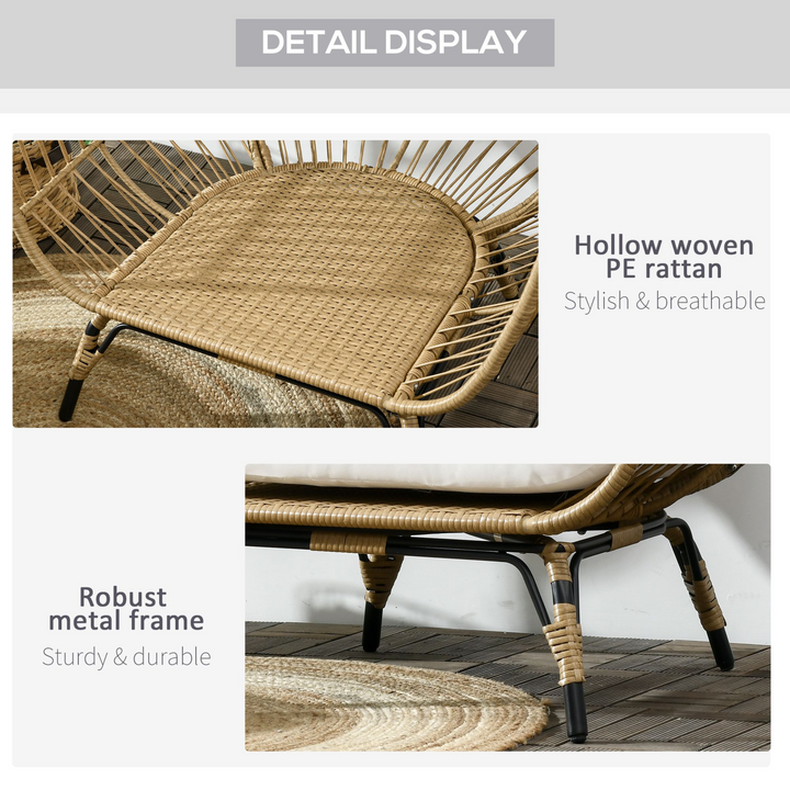 Luxurious Rattan Outdoor Egg Chair with Thick Padded Cushions (Khaki) - Stylish and Comfortable Patio Furniture - Premium  from Home Treasures - Just £298.99! Shop now at Home Treasures