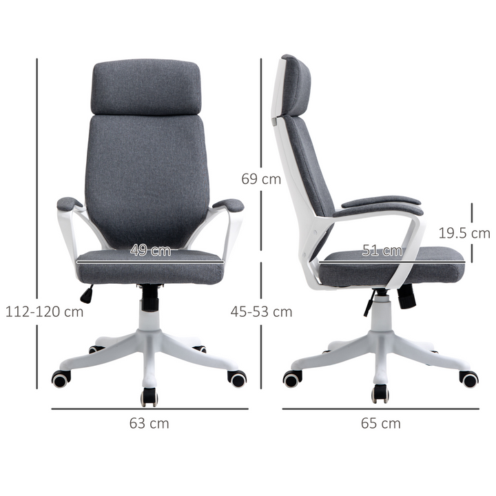 Vinsetto Ergonomic High Back Office Chair with Lumbar Support & Adjustable Height - 360° Swivel - Premium  from Home Treasures - Just £96.99! Shop now at Home Treasures