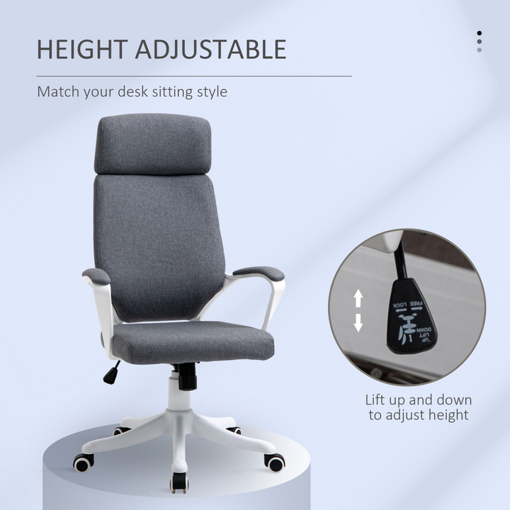 Vinsetto Ergonomic High Back Office Chair with Lumbar Support & Adjustable Height - 360° Swivel - Premium  from Home Treasures - Just £96.99! Shop now at Home Treasures