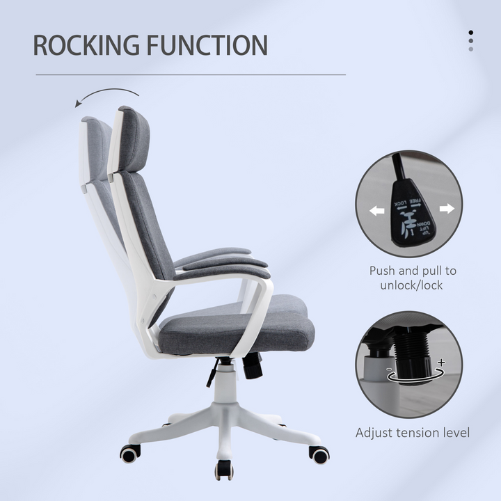 Vinsetto Ergonomic High Back Office Chair with Lumbar Support & Adjustable Height - 360° Swivel - Premium  from Home Treasures - Just £96.99! Shop now at Home Treasures