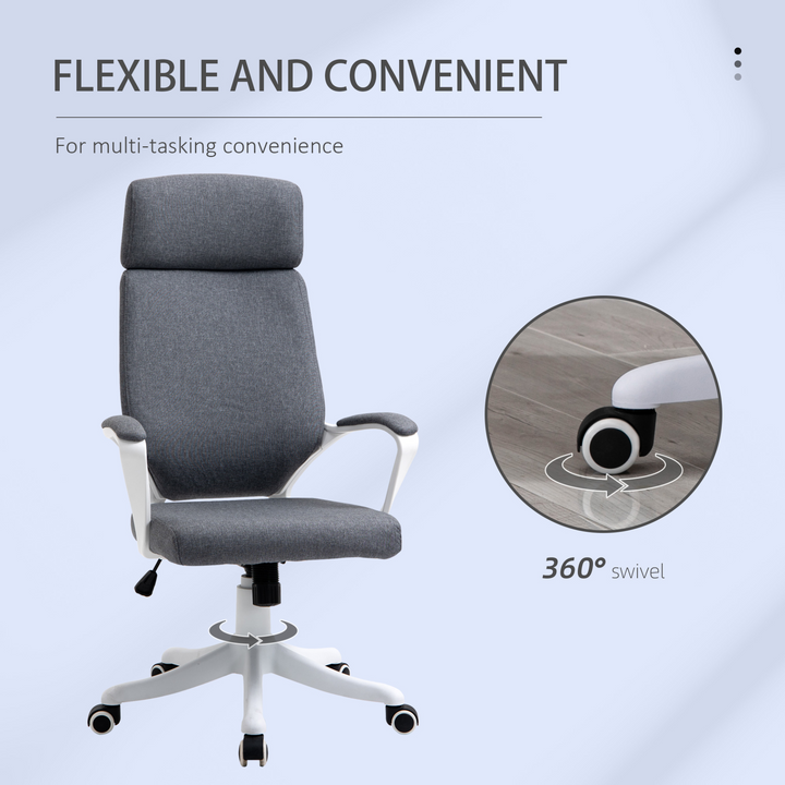 Vinsetto Ergonomic High Back Office Chair with Lumbar Support & Adjustable Height - 360° Swivel - Premium  from Home Treasures - Just £96.99! Shop now at Home Treasures