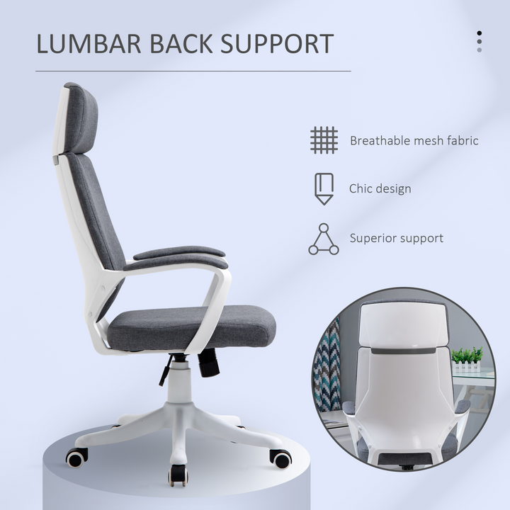 Vinsetto Ergonomic High Back Office Chair with Lumbar Support & Adjustable Height - 360° Swivel - Premium  from Home Treasures - Just £96.99! Shop now at Home Treasures