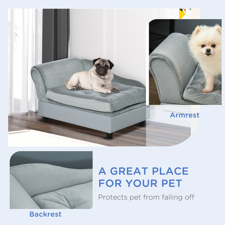 Light Grey Dog Couch with Storage – Comfortable, Stylish & Functional Pet Furniture for Small Dogs and Cats - Premium  from Home Treasures - Just £85.99! Shop now at Home Treasures