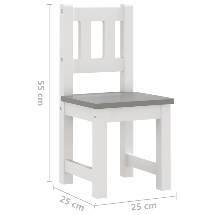 4 Piece Children's Table and Chair Set - White & Grey MDF | Perfect for Play, Crafts, & Dining - Premium  from Home Treasures - Just £154.99! Shop now at Home Treasures