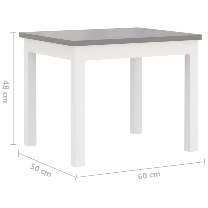 4 Piece Children's Table and Chair Set - White & Grey MDF | Perfect for Play, Crafts, & Dining - Premium  from Home Treasures - Just £154.99! Shop now at Home Treasures