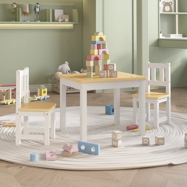 Children's Table and Chair Set (White and Beige) - Safe, Durable, and Fun Furniture for Kids - Premium  from Home Treasures - Just £92.99! Shop now at Home Treasures