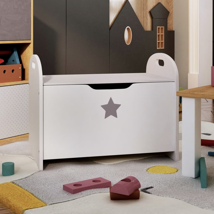 Children's Storage Bench (White) - Multifunctional Seat & Toy Organizer 62 x 40 x 46.5 cm - Premium  from Home Treasures - Just £58.99! Shop now at Home Treasures