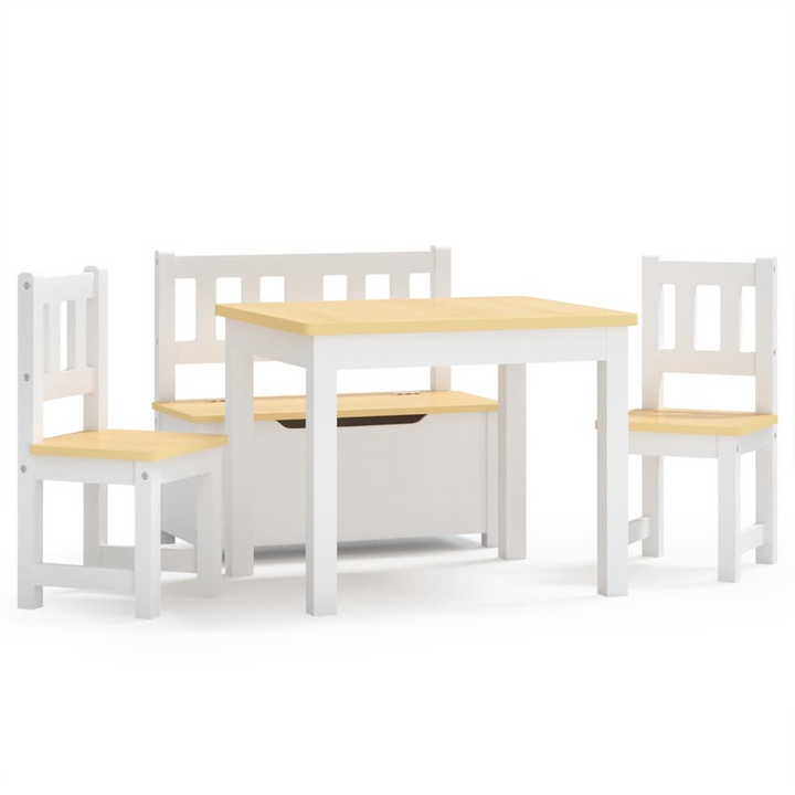 4 Piece Children's Table and Chair Set | Sturdy MDF | White & Beige | Perfect for Play & Study - Premium  from Home Treasures - Just £144.99! Shop now at Home Treasures