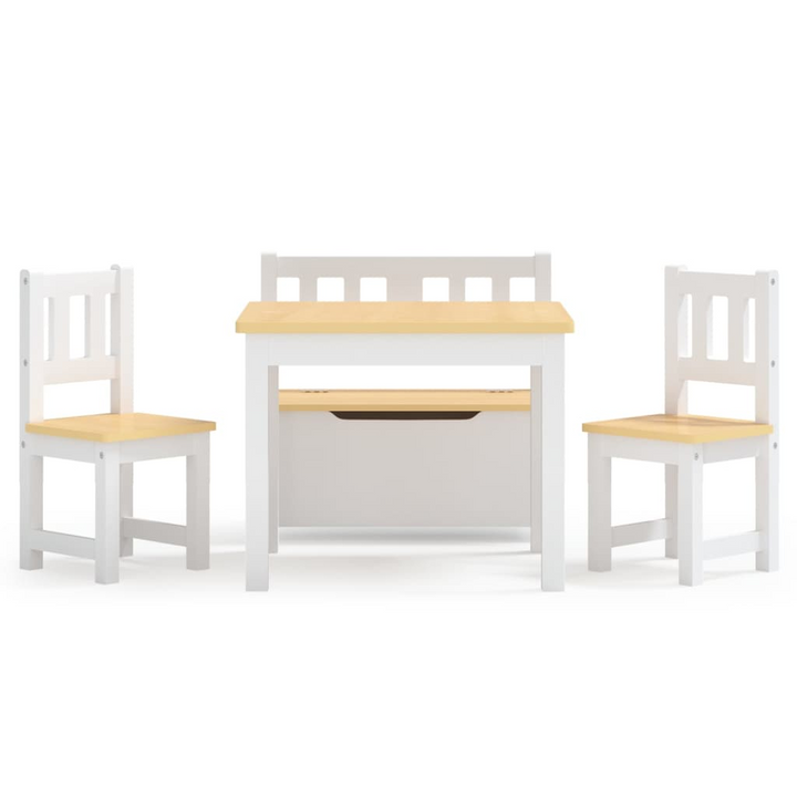 4 Piece Children's Table and Chair Set | Sturdy MDF | White & Beige | Perfect for Play & Study - Premium  from Home Treasures - Just £144.99! Shop now at Home Treasures