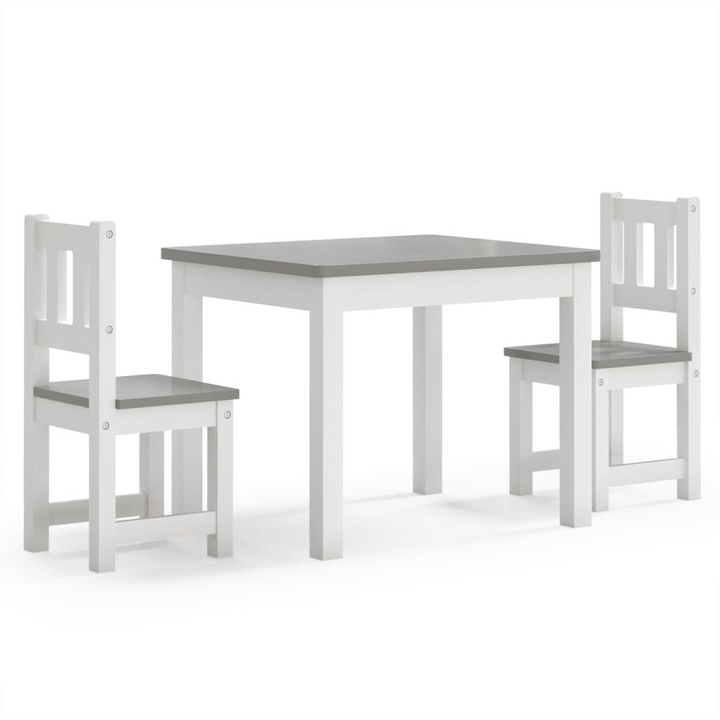 Durable Children's Table and Chair Set (White and Grey) - Perfect for Activities, Learning & Fun - Premium  from Home Treasures - Just £89.99! Shop now at Home Treasures