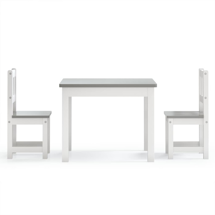 Durable Children's Table and Chair Set (White and Grey) - Perfect for Activities, Learning & Fun - Premium  from Home Treasures - Just £89.99! Shop now at Home Treasures