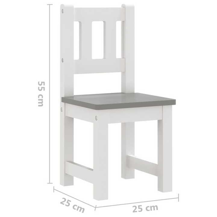 Durable Children's Table and Chair Set (White and Grey) - Perfect for Activities, Learning & Fun - Premium  from Home Treasures - Just £89.99! Shop now at Home Treasures