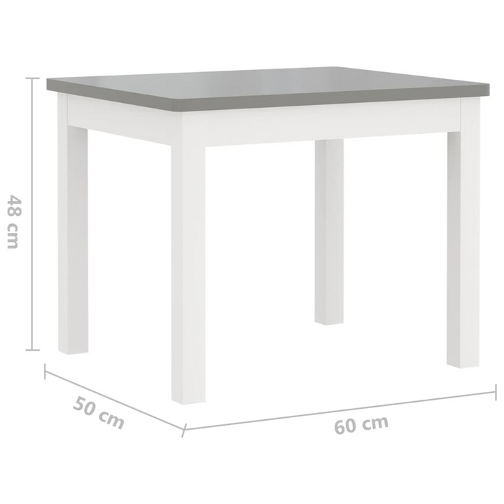 Durable Children's Table and Chair Set (White and Grey) - Perfect for Activities, Learning & Fun - Premium  from Home Treasures - Just £89.99! Shop now at Home Treasures