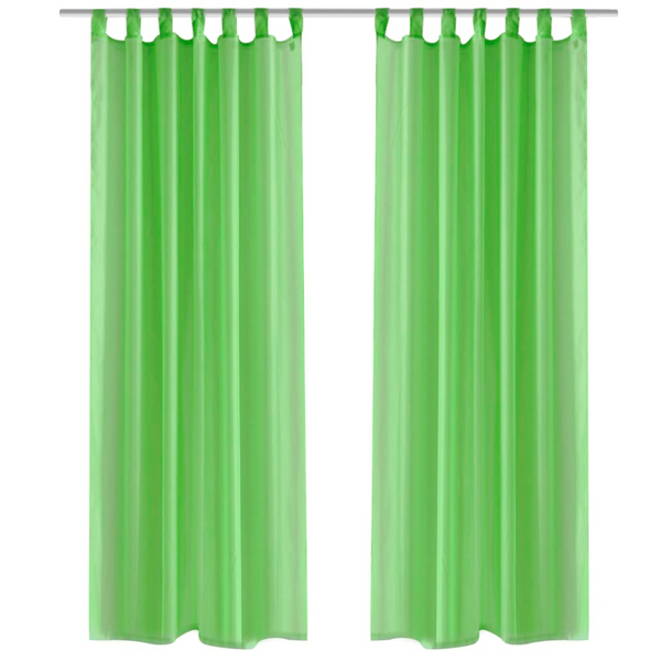 Elegant Apple Green Sheer Curtains 140x175 cm - Set of 2 for Living Rooms, Bedrooms, and Offices - Premium  from Home Treasures - Just £23.99! Shop now at Home Treasures