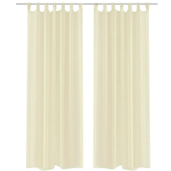 Cream Sheer Curtain 140 x 225 cm 2 pcs - Elegant Privacy for Any Room - Premium  from Home Treasures - Just £27.99! Shop now at Home Treasures