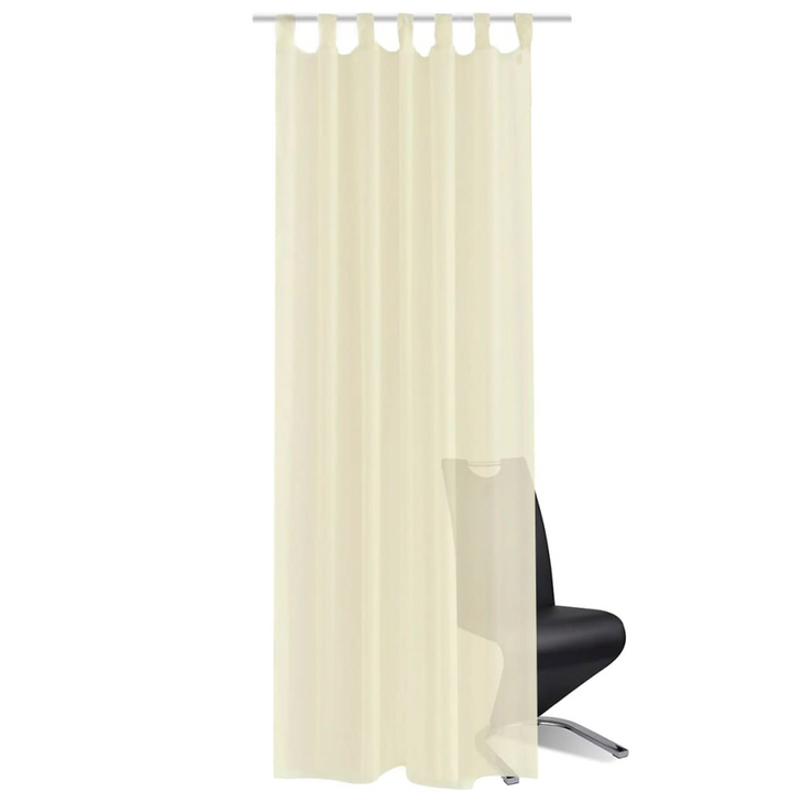 Cream Sheer Curtain 140 x 225 cm 2 pcs - Elegant Privacy for Any Room - Premium  from Home Treasures - Just £27.99! Shop now at Home Treasures