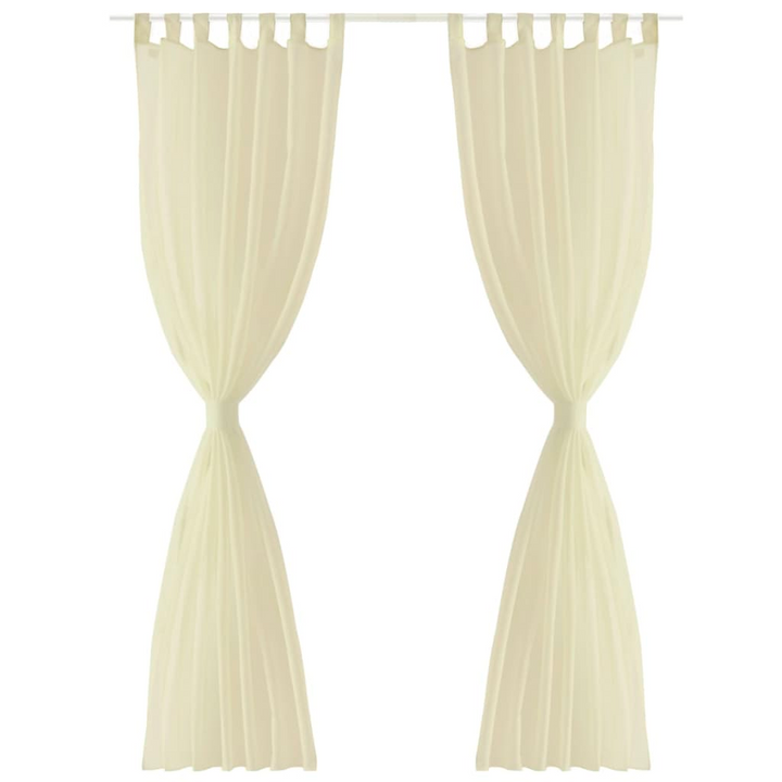 Cream Sheer Curtain 140 x 225 cm 2 pcs - Elegant Privacy for Any Room - Premium  from Home Treasures - Just £27.99! Shop now at Home Treasures