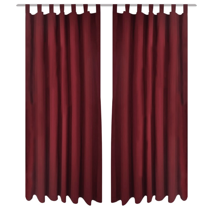 Elegant 2 pcs Bordeaux Micro-Satin Curtains with Loops 140 x 225 cm - High-Quality Privacy Solution - Premium  from Home Treasures - Just £28.99! Shop now at Home Treasures