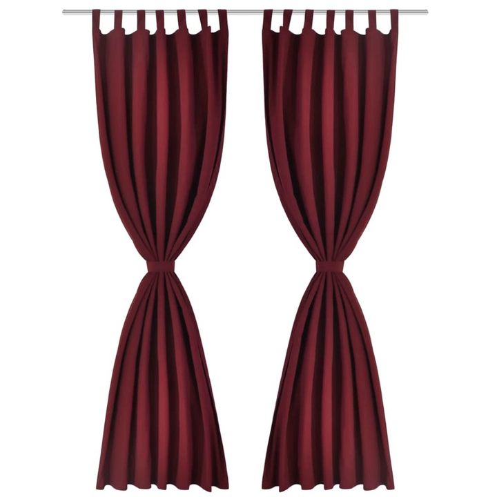 Elegant 2 pcs Bordeaux Micro-Satin Curtains with Loops 140 x 225 cm - High-Quality Privacy Solution - Premium  from Home Treasures - Just £28.99! Shop now at Home Treasures