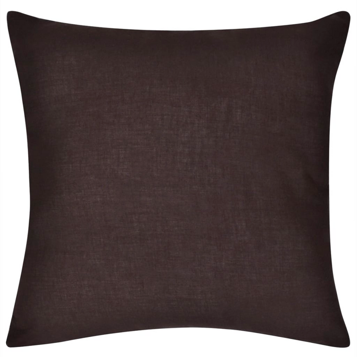 Set of 4 Brown Cushion Covers - Soft Cotton, 50 x 50 cm - Perfect for Living Room Decor - Premium  from Home Treasures - Just £31.99! Shop now at Home Treasures