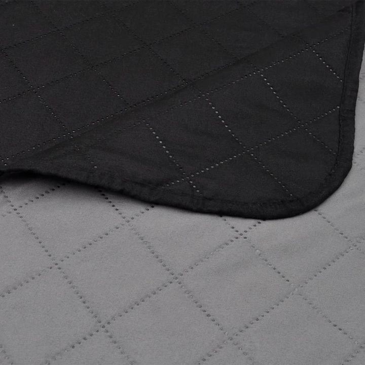 Luxurious Double-Sided Quilted Bedspread - Elegant Black/Grey Design, Soft Microfiber, 170 x 210 cm - Premium  from Home Treasures - Just £20.99! Shop now at Home Treasures