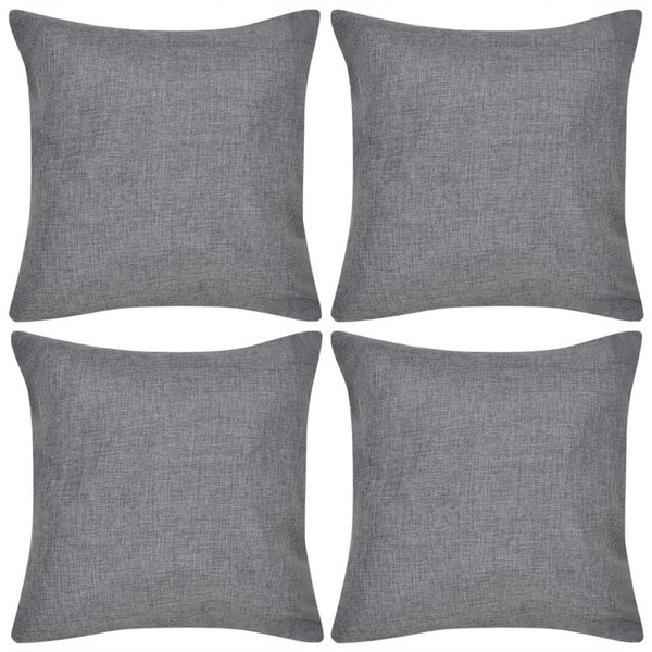 Set of 4 Anthracite Linen-look Cushion Covers 50 x 50 cm - Soft, Stylish & Durable Home Décor Accessories - Premium  from Home Treasures - Just £30.99! Shop now at Home Treasures