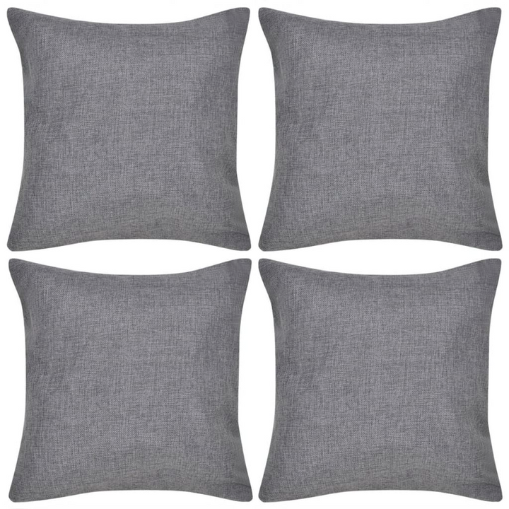 Set of 4 Anthracite Linen-look Cushion Covers 50 x 50 cm - Soft, Stylish & Durable Home Décor Accessories - Premium  from Home Treasures - Just £29.99! Shop now at Home Treasures