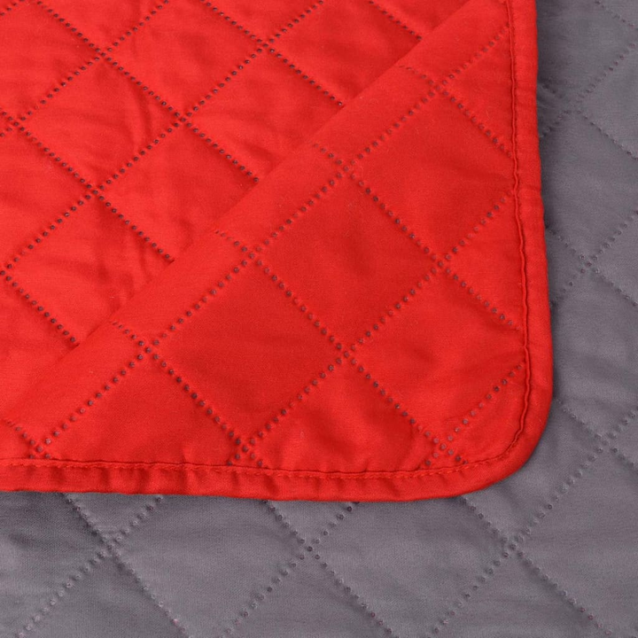 Double-sided Quilted Bedspread - Red and Grey, 220x240 cm - Soft Microfiber, Warm & Decorative - Premium  from Home Treasures - Just £27.99! Shop now at Home Treasures