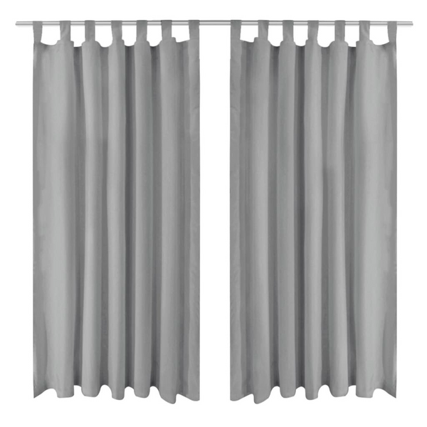 Micro-Satin Curtains 2 pcs with Loops 140x225 cm Grey - Elegant Privacy Solution - Premium  from Home Treasures - Just £30.99! Shop now at Home Treasures