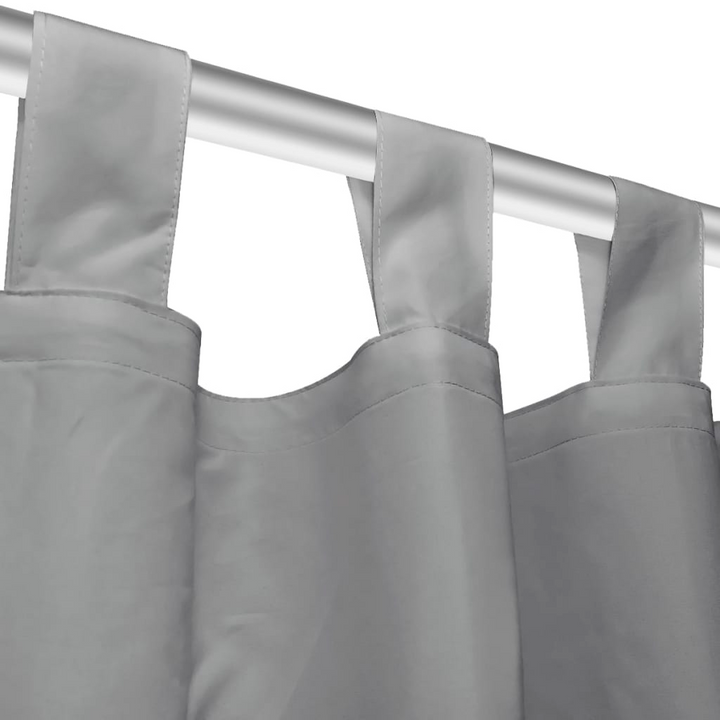 Micro-Satin Curtains 2 pcs with Loops 140x225 cm Grey - Elegant Privacy Solution - Premium  from Home Treasures - Just £30.99! Shop now at Home Treasures