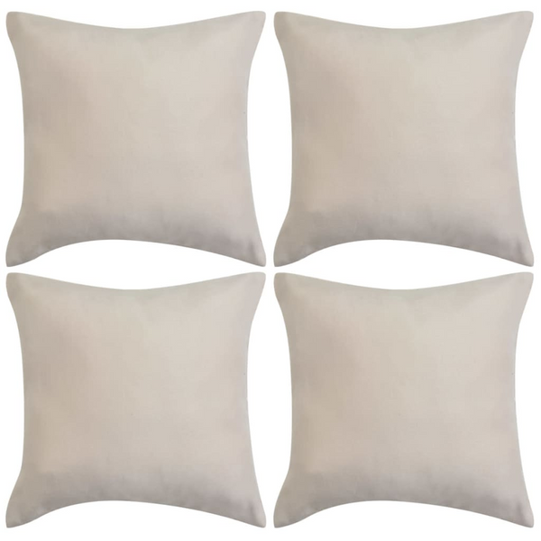 Luxurious Beige Faux Suede Cushion Covers - Set of 4, 50x50 cm | Stylish & Durable Home Decor - Premium  from Home Treasures - Just £25.99! Shop now at Home Treasures