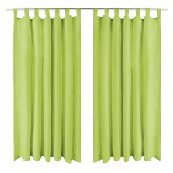 Micro-Satin Curtains with Loops, 2 Pieces, 140x225 cm, Green - Elegant and Functional Window Treatment - Premium  from Home Treasures - Just £28.99! Shop now at Home Treasures