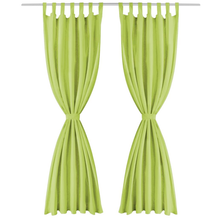 Micro-Satin Curtains with Loops, 2 Pieces, 140x225 cm, Green - Elegant and Functional Window Treatment - Premium  from Home Treasures - Just £28.99! Shop now at Home Treasures