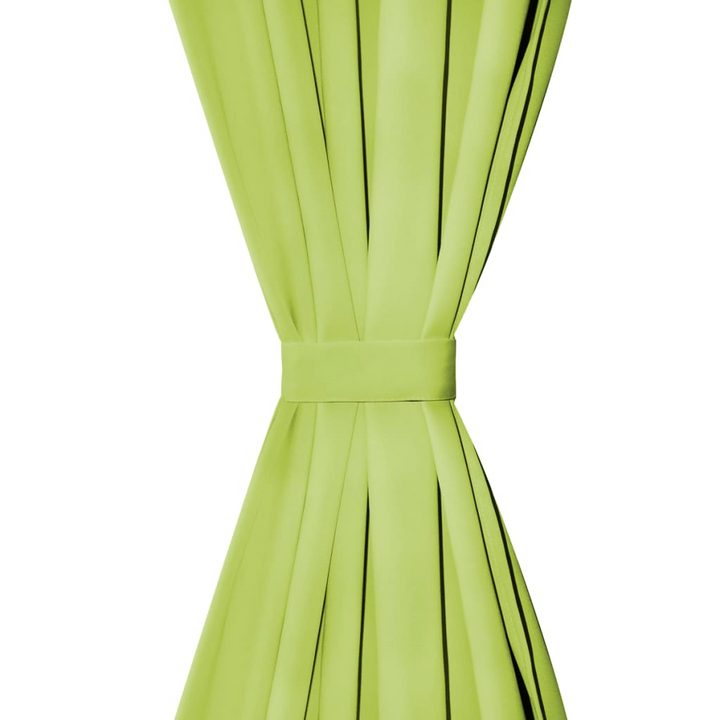 Micro-Satin Curtains with Loops, 2 Pieces, 140x225 cm, Green - Elegant and Functional Window Treatment - Premium  from Home Treasures - Just £28.99! Shop now at Home Treasures