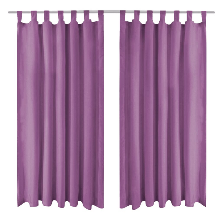 Elegant Lilac Micro-Satin Curtains with Loops - Set of 2, 140x245 cm - Perfect for Living Room, Bedroom, Office - Premium  from Home Treasures - Just £30.99! Shop now at Home Treasures