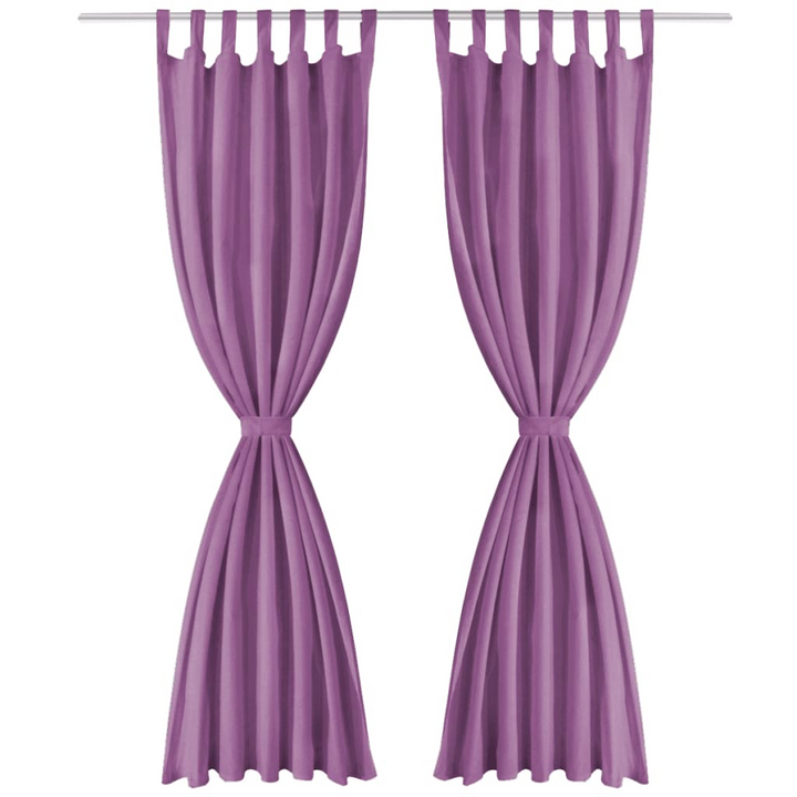 Elegant Lilac Micro-Satin Curtains with Loops - Set of 2, 140x245 cm - Perfect for Living Room, Bedroom, Office - Premium  from Home Treasures - Just £30.99! Shop now at Home Treasures