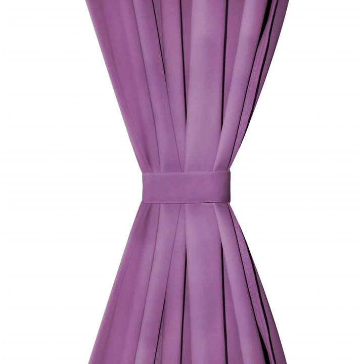 Elegant Lilac Micro-Satin Curtains with Loops - Set of 2, 140x245 cm - Perfect for Living Room, Bedroom, Office - Premium  from Home Treasures - Just £30.99! Shop now at Home Treasures