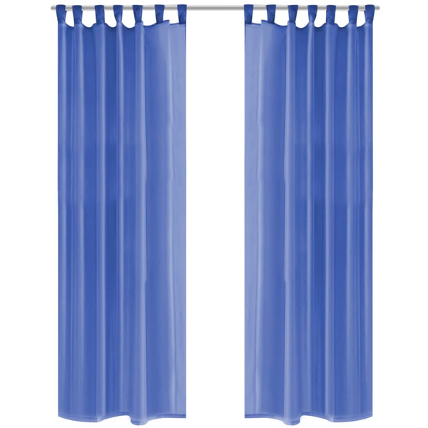 Voile Curtains - 2 pcs 140x175 cm Royal Blue, Sheer Drapes for Living Room and Bedroom - Premium  from Home Treasures - Just £22.99! Shop now at Home Treasures