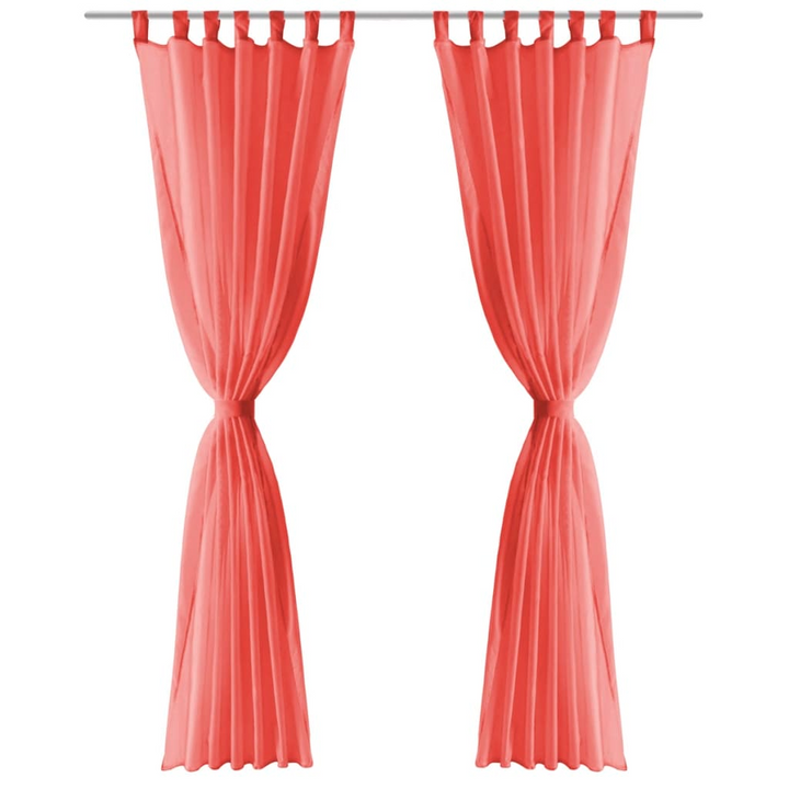 Voile Curtains - Red, 2 pcs, 140x225 cm - Sheer Elegance for Your Home - Premium  from Home Treasures - Just £22.99! Shop now at Home Treasures