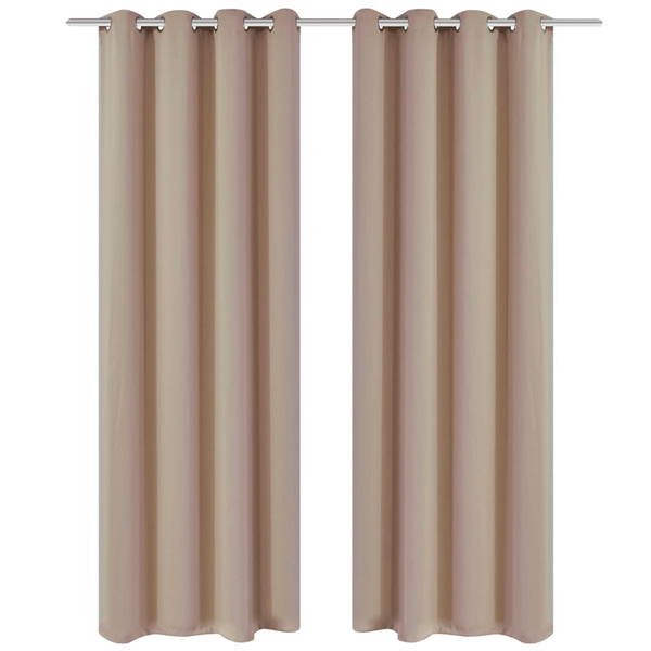 Cream Blackout Curtains 2 pcs with Metal Eyelets | 135x175 cm - Privacy & Style - Premium  from Home Treasures - Just £37.99! Shop now at Home Treasures