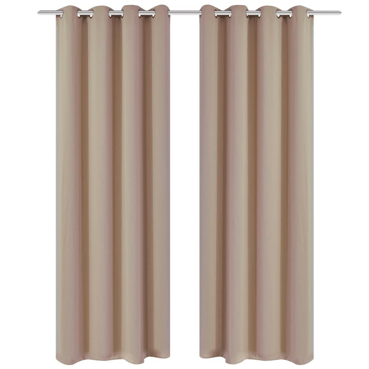 Cream Blackout Curtains 2 pcs with Metal Eyelets | 135x175 cm - Privacy & Style - Premium  from Home Treasures - Just £37.99! Shop now at Home Treasures