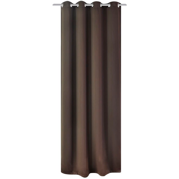 Elegant Brown Blackout Curtain with Metal Eyelets 270x245 cm - Complete Privacy & Light Blocking, High-Quality Polyester, Easy Installation, Ideal for Living Room & Bedroom - Premium  from Home Treasures - Just £48.99! Shop now at Home Treasures