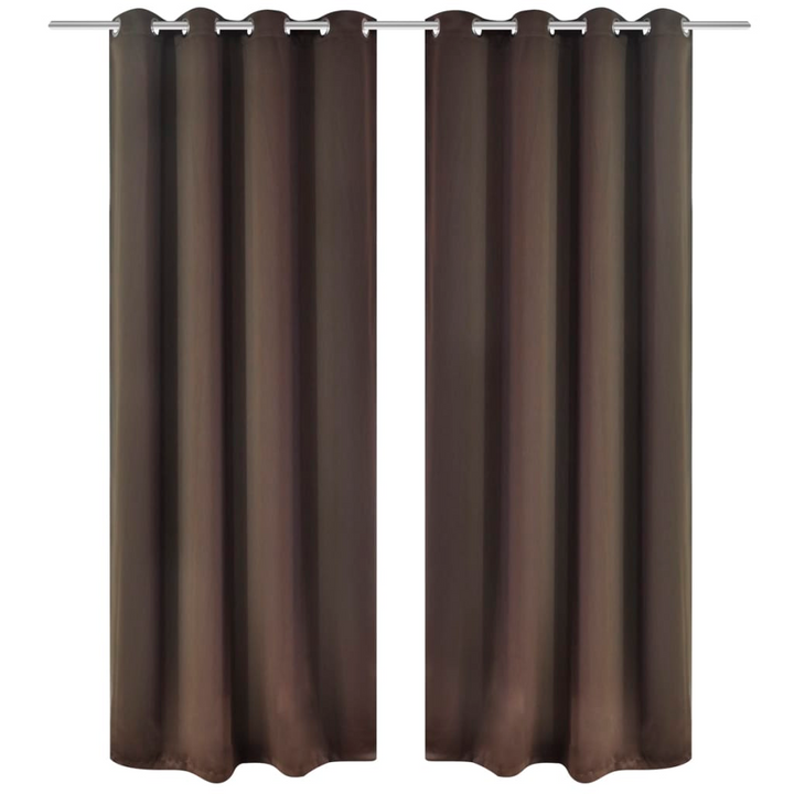 Elegant Brown Blackout Curtain with Metal Eyelets 270x245 cm - Complete Privacy & Light Blocking, High-Quality Polyester, Easy Installation, Ideal for Living Room & Bedroom - Premium  from Home Treasures - Just £48.99! Shop now at Home Treasures