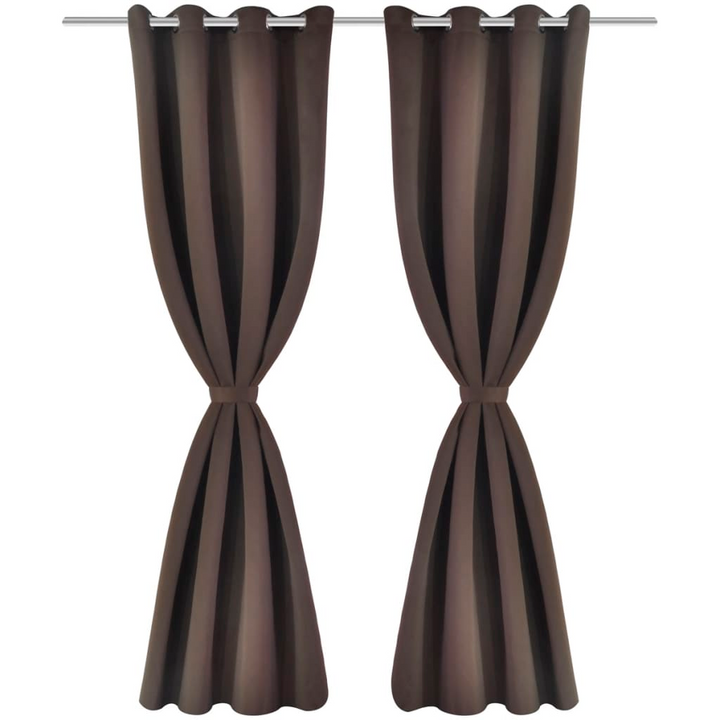 Elegant Brown Blackout Curtain with Metal Eyelets 270x245 cm - Complete Privacy & Light Blocking, High-Quality Polyester, Easy Installation, Ideal for Living Room & Bedroom - Premium  from Home Treasures - Just £48.99! Shop now at Home Treasures