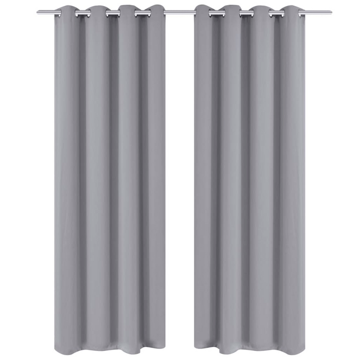 High-Quality Grey Blackout Curtain with Metal Eyelets - 270x245 cm | Modern Light-Blocking Design - Premium  from Home Treasures - Just £44.99! Shop now at Home Treasures