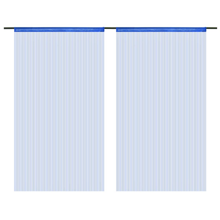 Elegant Blue String Curtains - Set of 2 | 140x250 cm | Perfect for Home and Office Decor - Premium  from Home Treasures - Just £26.99! Shop now at Home Treasures