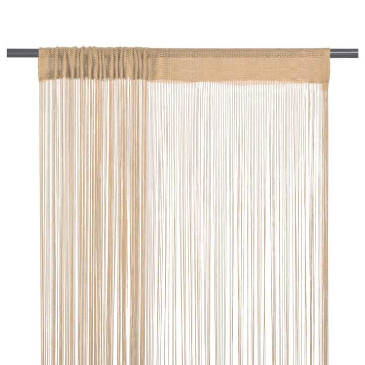 Elegant Beige String Curtains - Set of 2, 140x250 cm - Versatile Home Decoration - Premium  from Home Treasures - Just £22.99! Shop now at Home Treasures